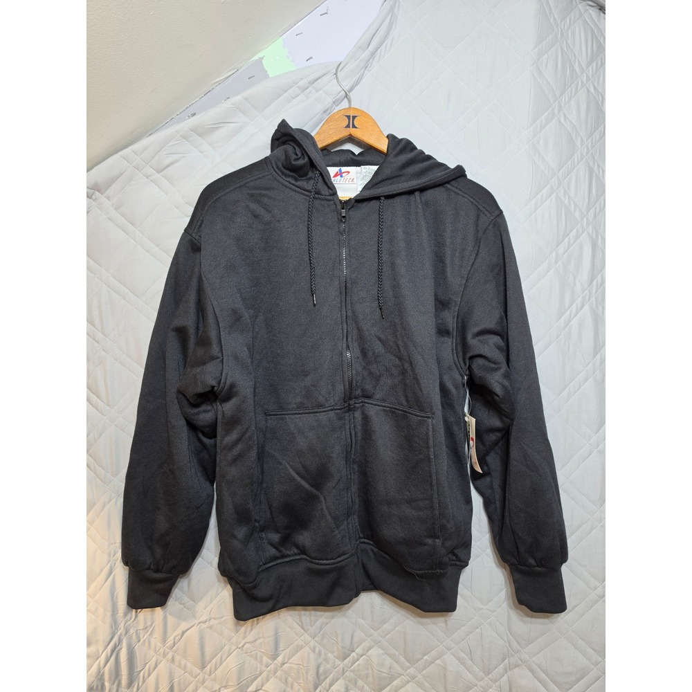 Athletech Mens Black Thermal Lined Full Zip Hoodie Sweatshirt Size Large NWT